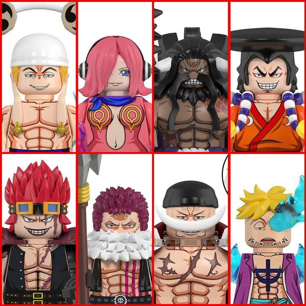Model Kit One Piece Bandai - One Piece Building Block Minifigures 8Pcs