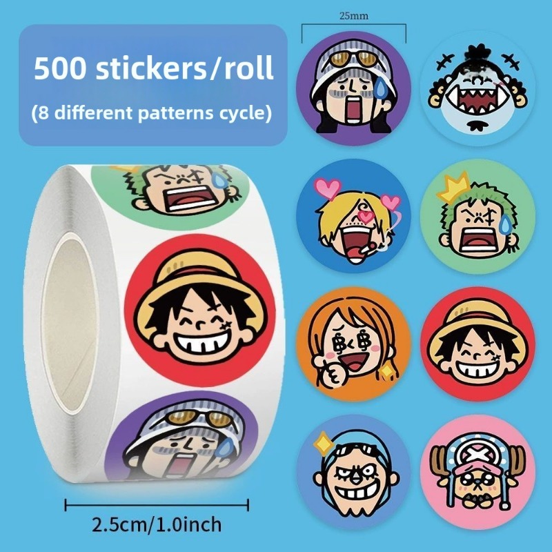Model Kit One Piece Bandai - 500 stickers/roll One Piece Sticker Big