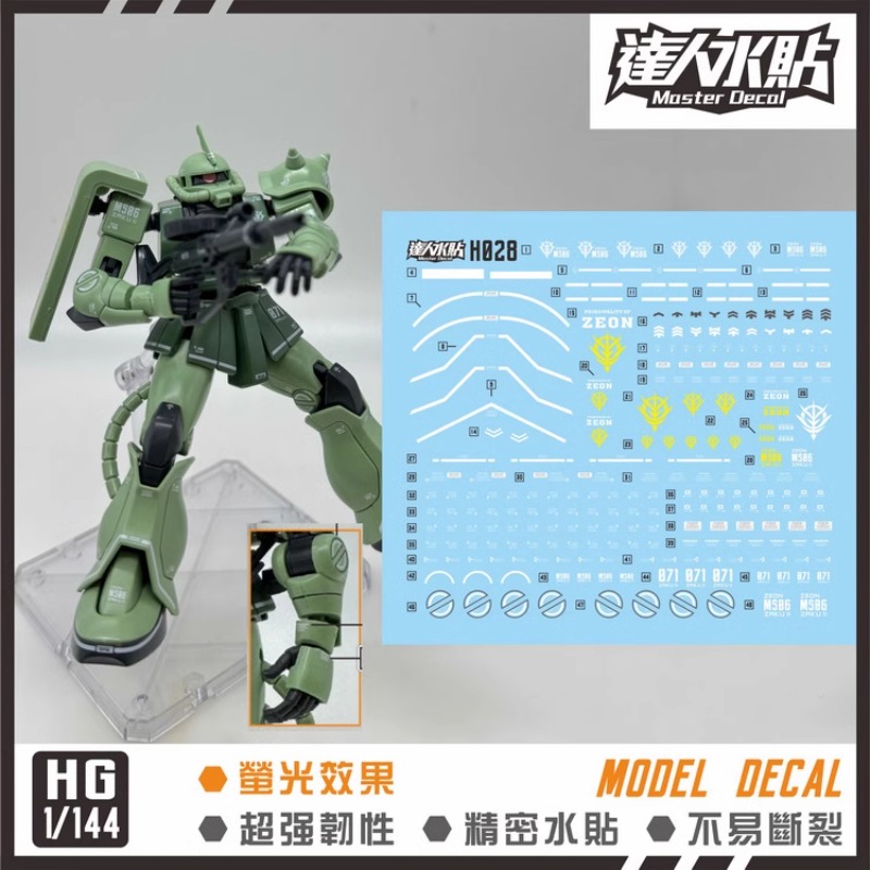 Model Kit Gundam Wing - Master Decal H028 Fluorescent Water Slide