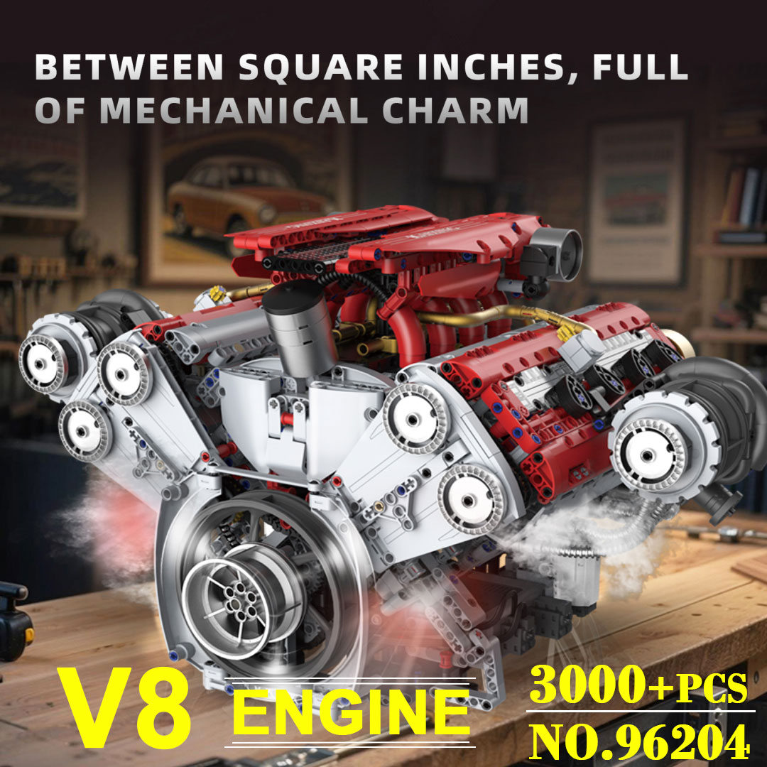 Motorized V8 Engine 3201Pcs Bu - Model Kit V8 Engine 评论和价格