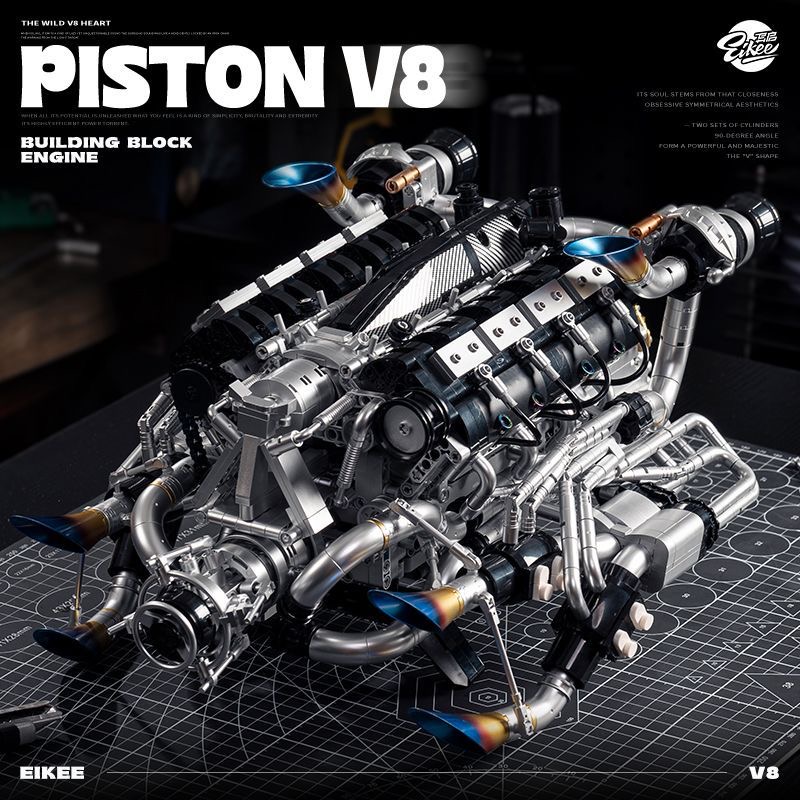 MOC Supercar V8 Engine Buildin - Model Kit V8 Engine 评论和价格