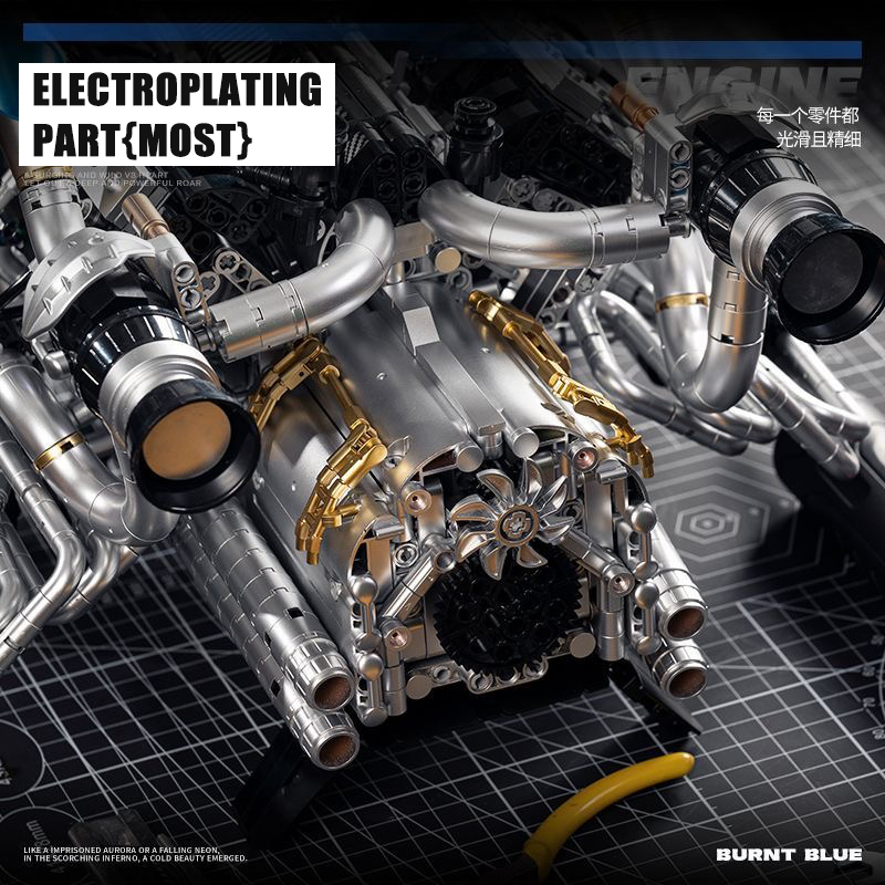 MOC Supercar V8 Engine Buildin - Model Kit V8 Engine 评论和价格