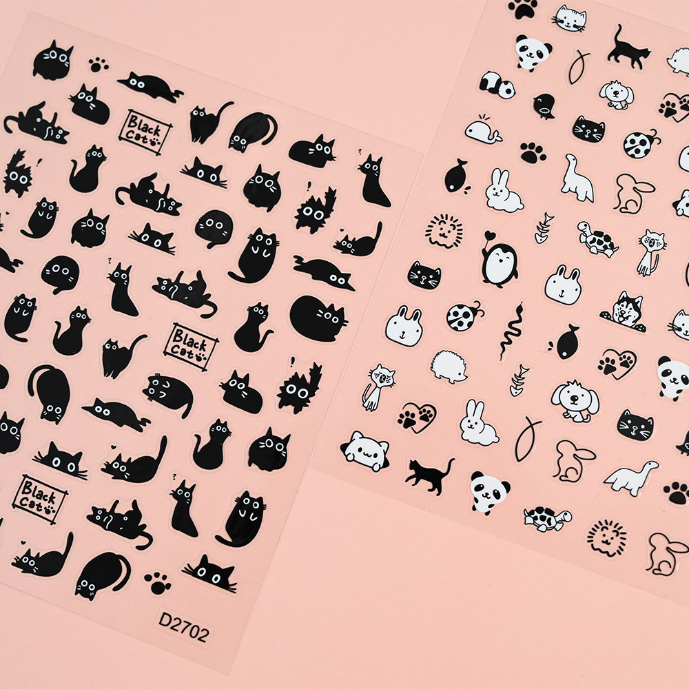 6/12Pcs Black Cat Stickers for - Waterslide Decal Paper 评论和价格