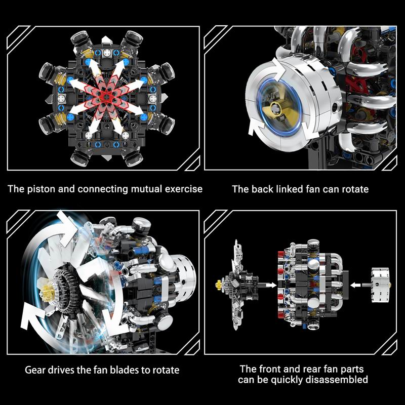 G8910 Aviation V8 Engine 558pc - Model Kit V8 Engine 评论和价格
