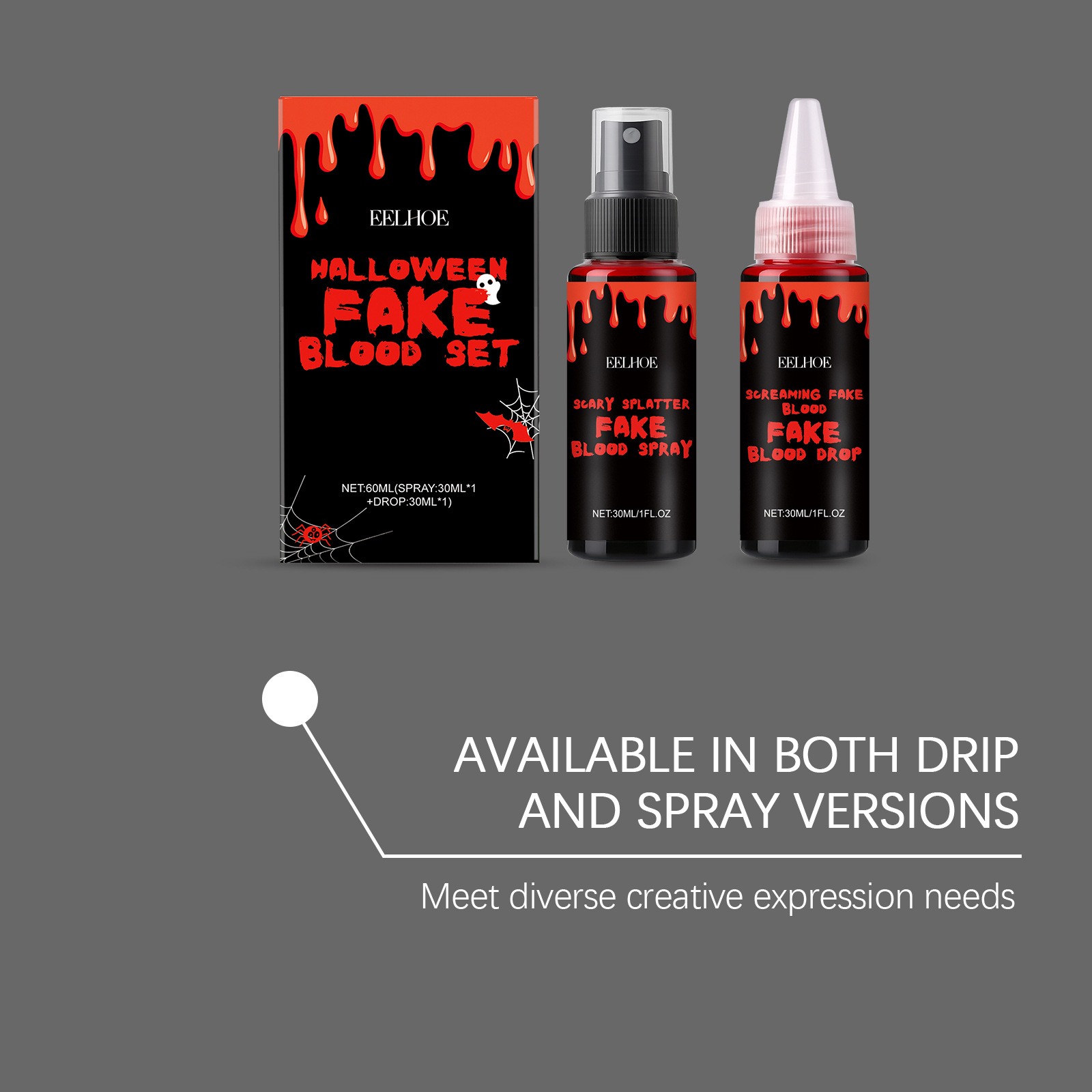 3PCS Halloween Fake Blood Set  - Wash Effect Set 评论和价格