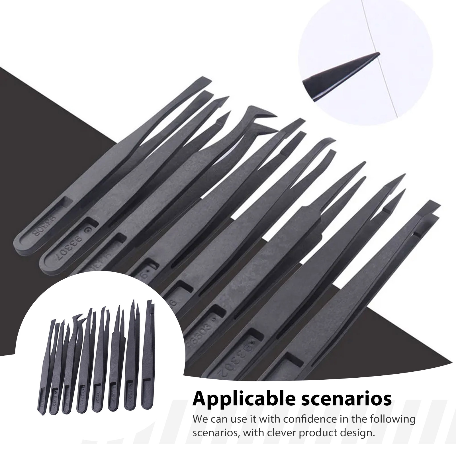8pcs Carbon Fiber Tweezers Set - Model Kit Tool Set 评论和价格