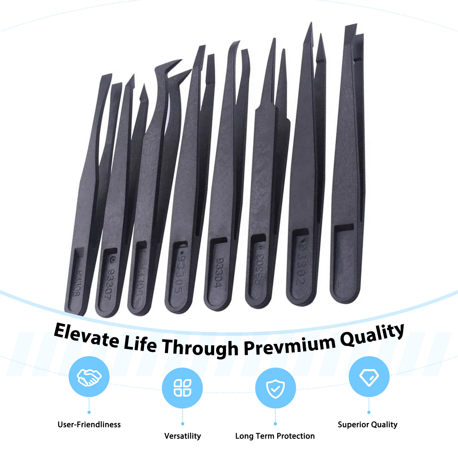 8pcs Carbon Fiber Tweezers Set - Model Kit Tool Set 评论和价格