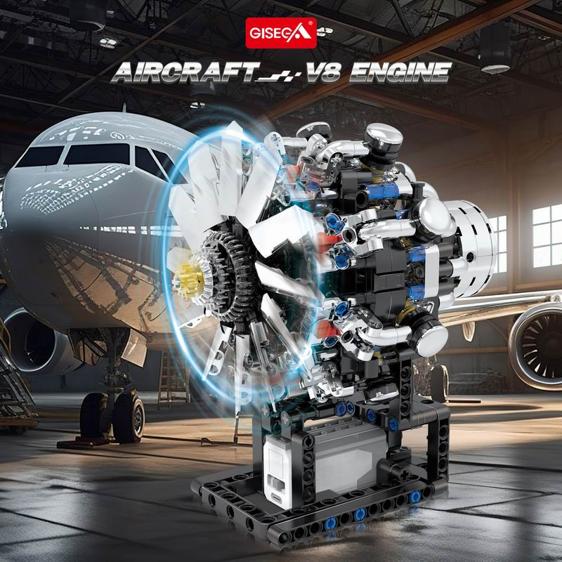 G8910 Aviation V8 Engine 558pc - Model Kit V8 Engine 评论和价格