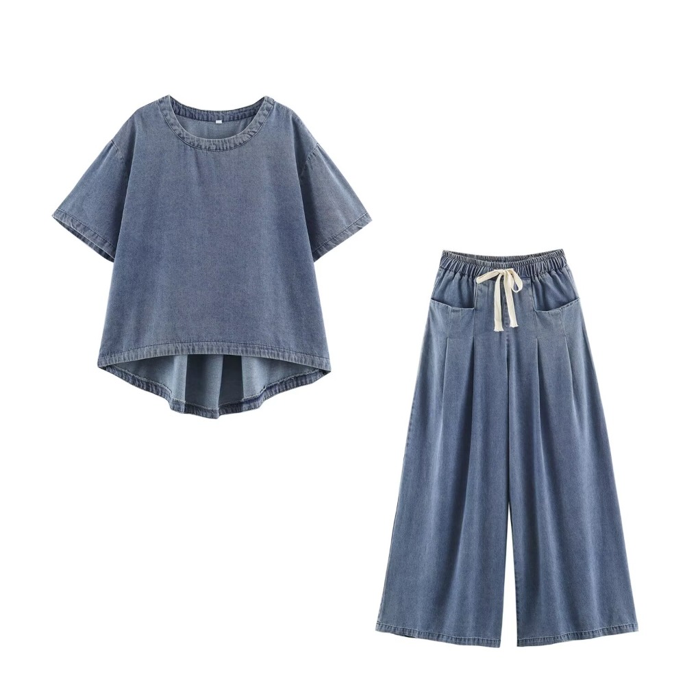 Women Vintage Denim Pant Sets  - Wash Effect Set 评论和价格
