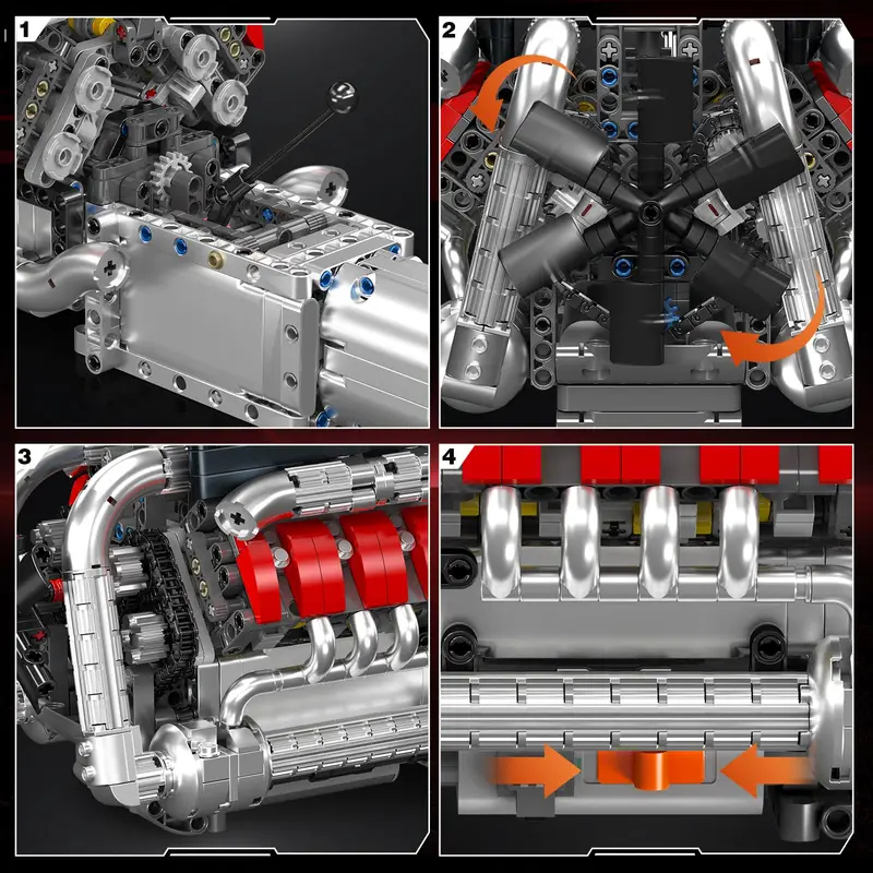 Mould King 10203 1169Pcs Super - Model Kit V8 Engine 评论和价格