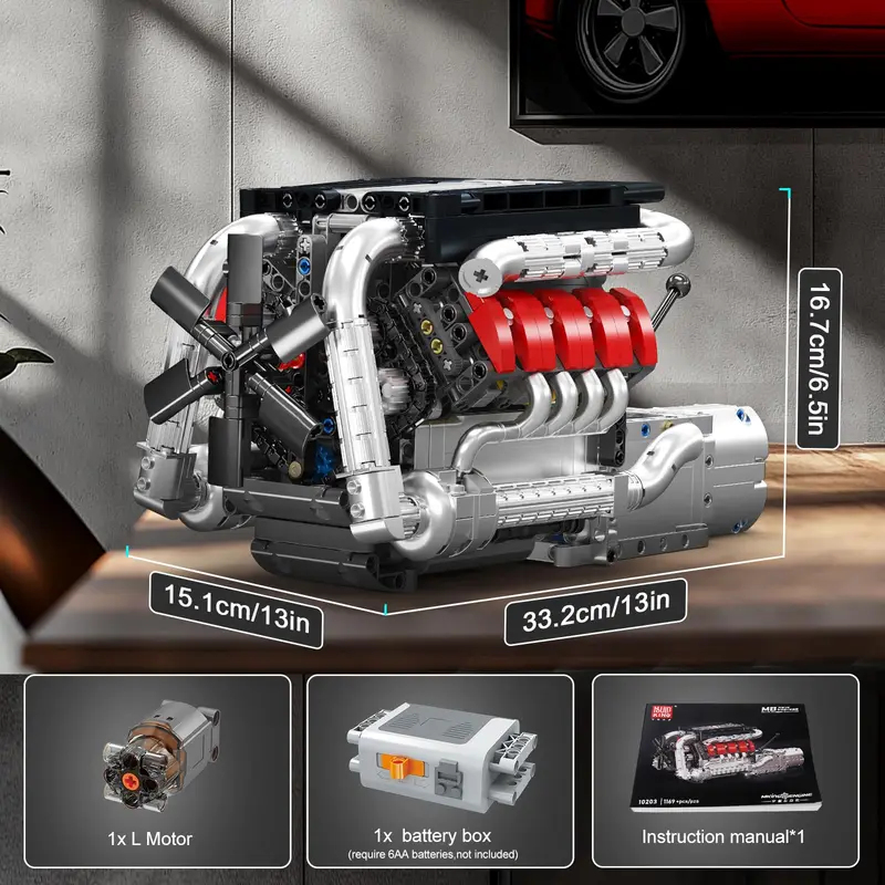 Mould King 10203 1169Pcs Super - Model Kit V8 Engine 评论和价格