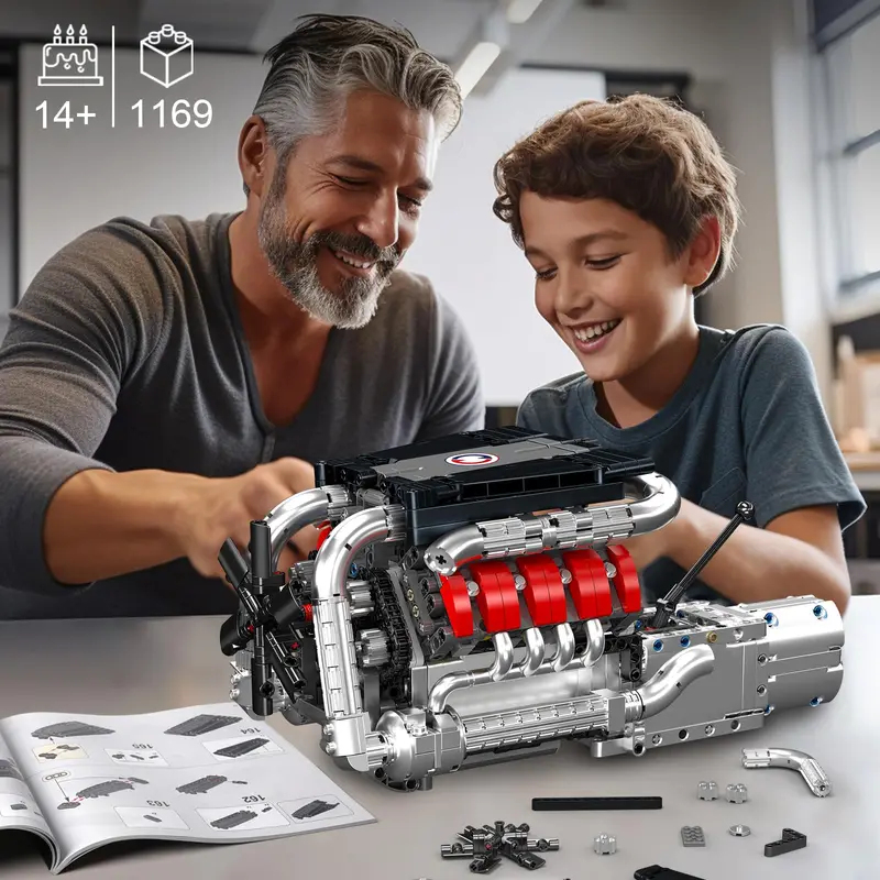 Mould King 10203 1169Pcs Super - Model Kit V8 Engine 评论和价格