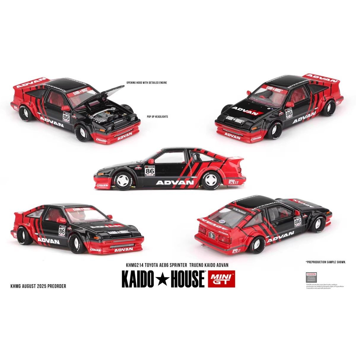 Kaido House + MINIGT 1:64 Toyo - Model Kit Ae86 评论和价格