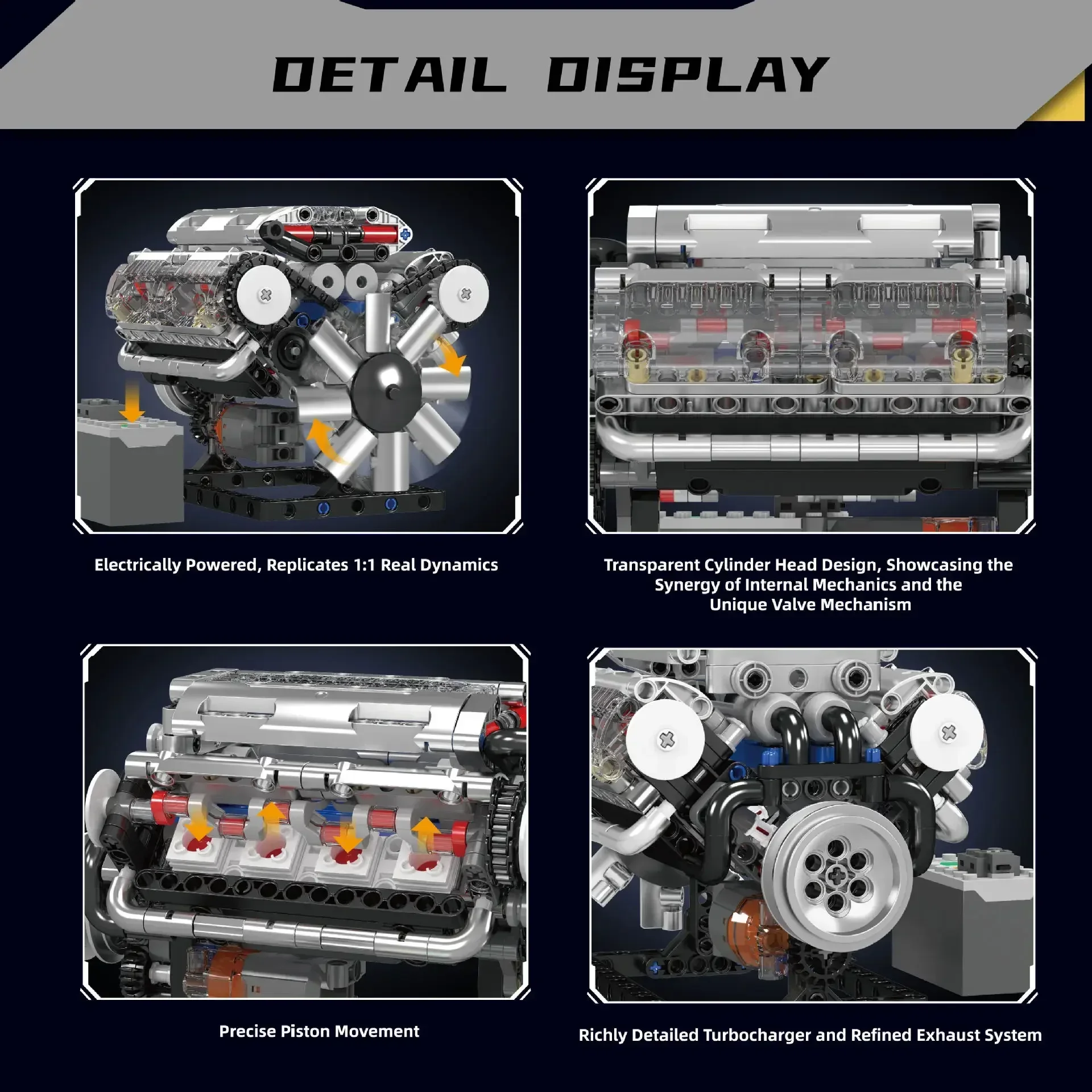 Mould King V8 Engine Building  - Model Kit V8 Engine 评论和价格
