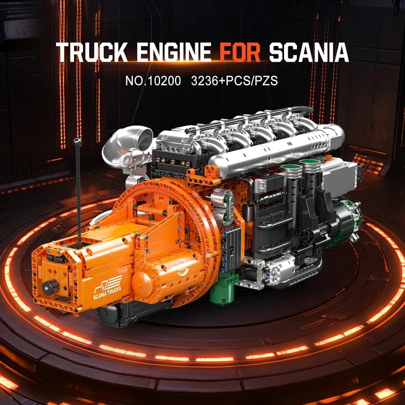 Mould King 10200 V8 Twin-Turbo - Model Kit V8 Engine 评论和价格