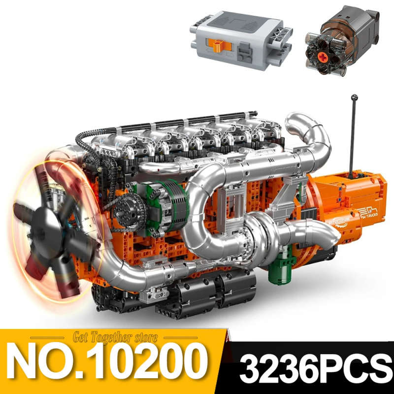 Mould King 10200 V8 Twin-Turbo - Model Kit V8 Engine 评论和价格