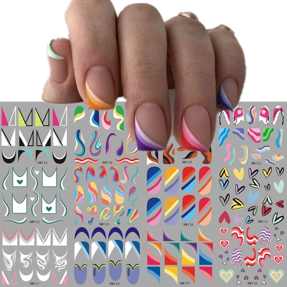 French Tips Nail Slider Sticke - Waterslide Decal Paper 评论和价格