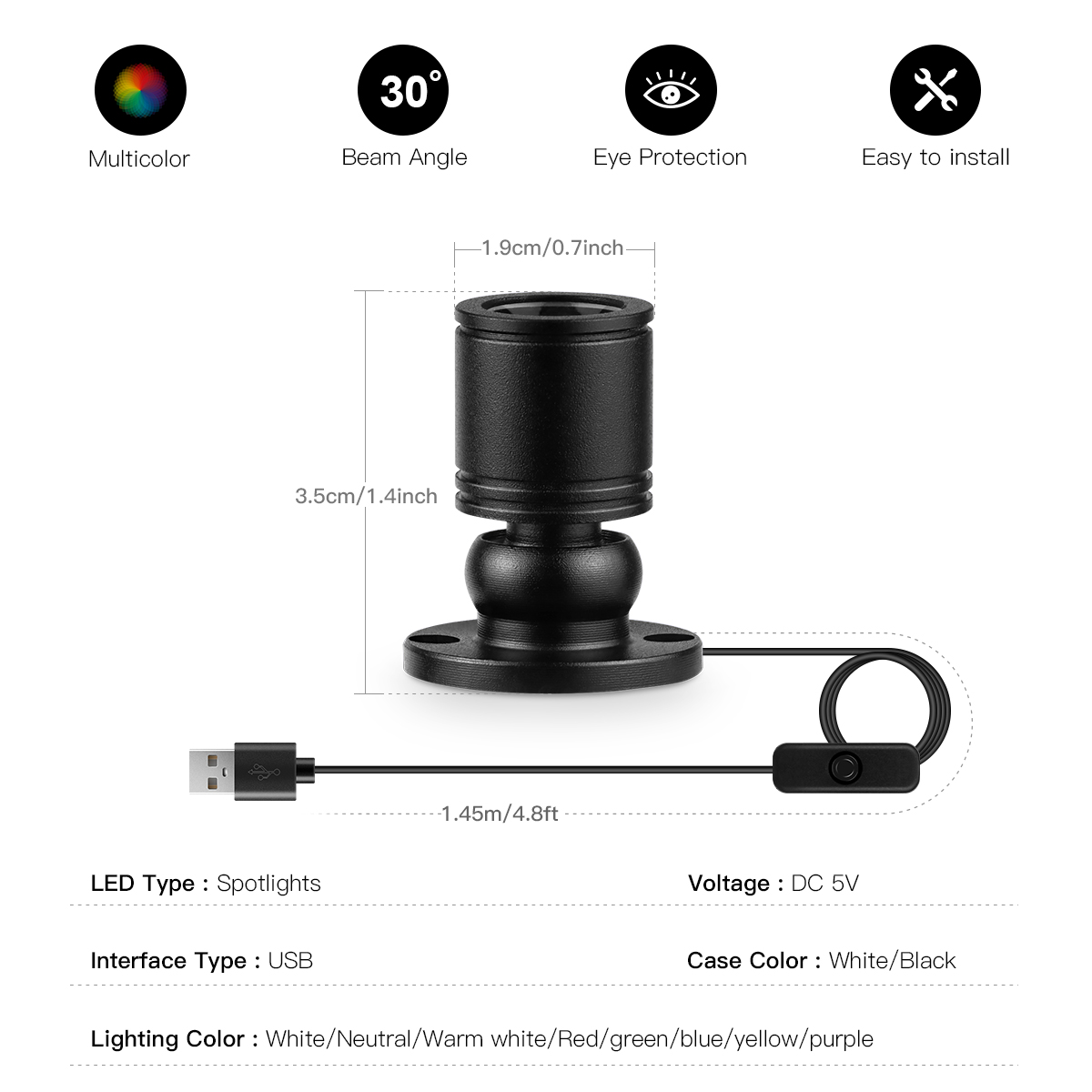 8Colors Mini Spot Light 1W Rot - Model Kit Display Case 评论和价格