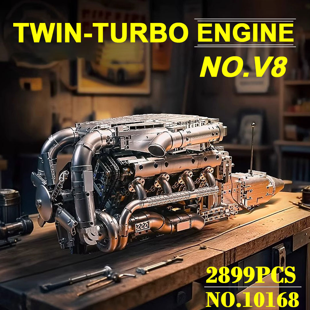 Mould King 10168 V8 Twin Turbo - Model Kit V8 Engine 评论和价格