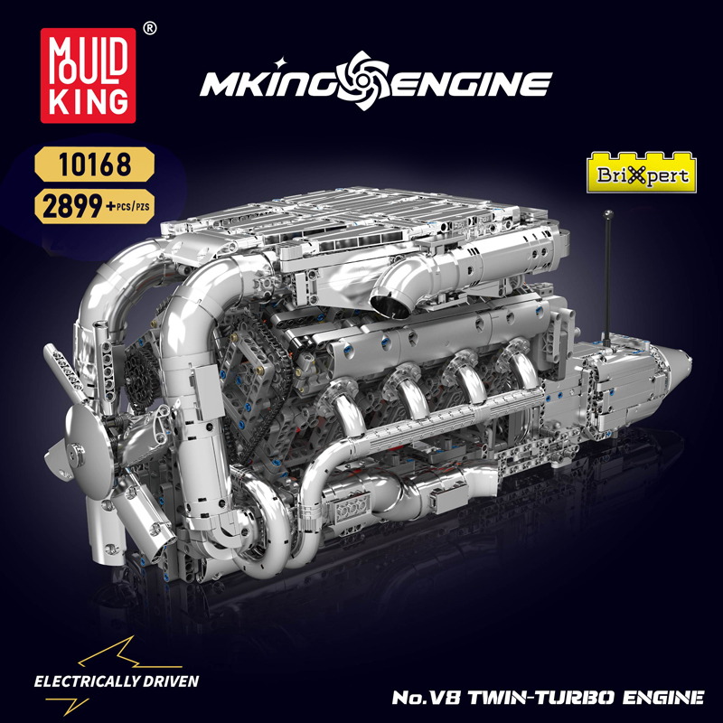 Mould King 10168 V8 Twin Turbo - Model Kit V8 Engine 评论和价格